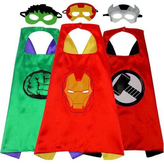 Little Superhero Boys Kids Halloween Costume Cape Set