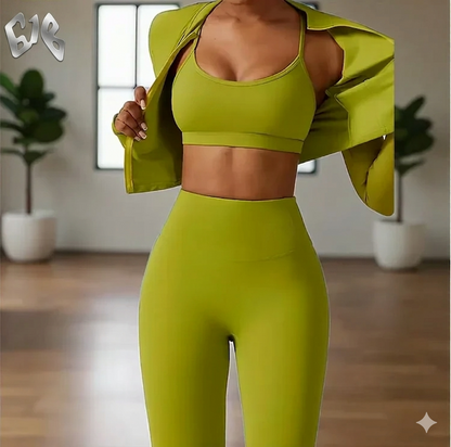 Women's Plus Size Three-Piece Yoga Fitness Set