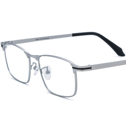 Titanium Square Optical Glasses Frame Designer Durable - Silver - MCROONS