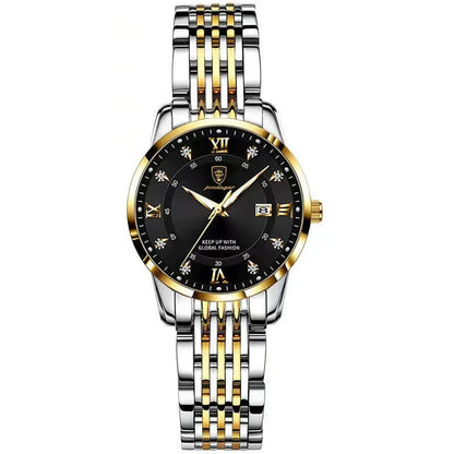 Poedagar 268 Women's Luxury Quartz Watch – Stainless Steel Band, Waterproof, Luminous, Date