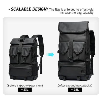 Top Rollong Expandable 28L Outdoor Backpacks Hiking Expedition Travel Backpacks Oxford 17.3 Inch Laptop Backpack for Men