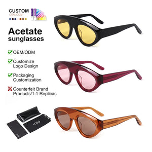 MCROONS Cat-Eye acetate polarized UV400 unisex sunglasses with stylish design, shown in a close-up image.