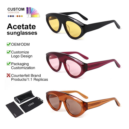 MCROONS Cat-Eye Acetate Polarized Sunglasses — UV400, Unisex