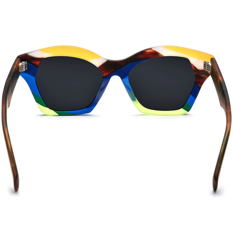 Oversized Matte Acetate Cat Eye Polarized Sunglasses - MCROONS - back view