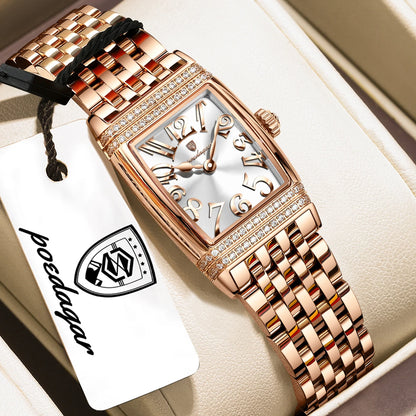 Poedagar 799 Women's Luxury Chronograph Quartz Watch – Stainless Steel Band, Waterproof