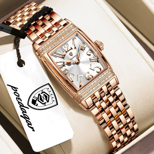 Poedagar 799 Women's Luxury Chronograph Quartz Watch – Stainless Steel Band, Waterproof