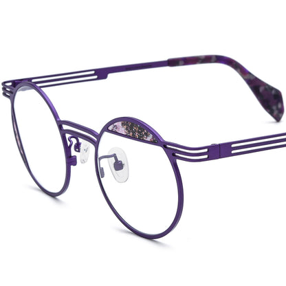 Ultralight Titanium Round Optical Glasses - Purple - MCROONS