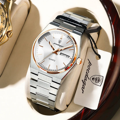 Poedagar 786 Women's Luxury Quartz Watch – Stainless Steel Band, Waterproof, Luminous, Date