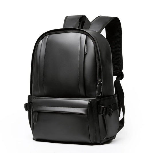 Waterproof PU Leather Bags for Men'S Backpack Bag School Leather Laptop Backpack