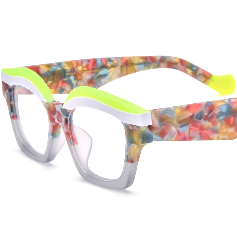 Big Size Cat Eye Acetate Optical Glasses Frame - MCROONS - Gray