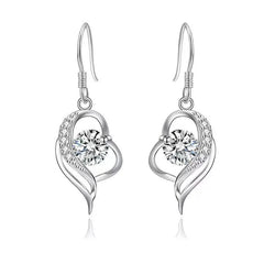 New Style Diamond Classic 925 Sterling Silver Moissanite Screw Back Hook Drop Earrings