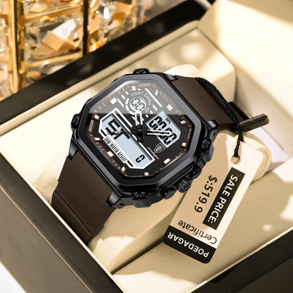 Poedagar 993 Men's Luxury Chronograph Quartz Watch – Silicone Strap, Waterproof, Luminous, Date