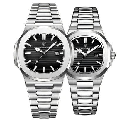 Poedagar Women's Luxury Quartz Watch – Stainless Steel Band, Waterproof, Luminous, Date