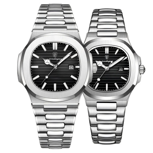 Poedagar Women's Luxury Quartz Watch – Stainless Steel Band, Waterproof, Luminous, Date