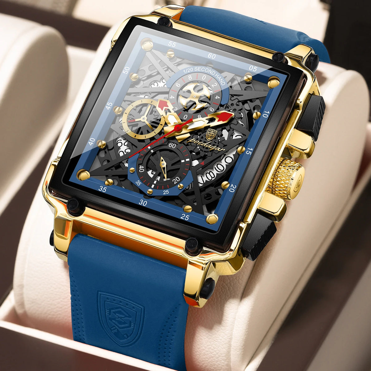 Poedagar 840 Men's Luxury Chronograph Quartz Watch – Silicone Strap, Waterproof, Luminous, Date