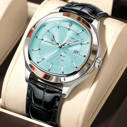 Poedagar 623 Men's Luxury Quartz Watch – Leather Strap, Waterproof, Luminous, Date