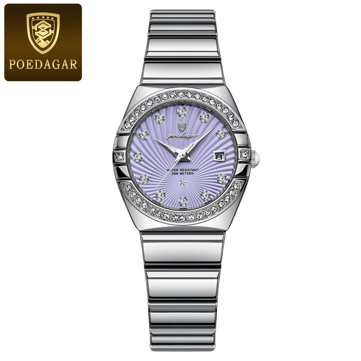 Poedagar 302 Women's Luxury Quartz Watch – Stainless Steel Band, Waterproof, Luminous, Date