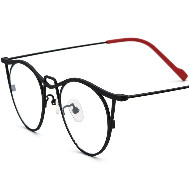 Vintage Titanium Cat Eye Optical Glasses - Black - MCROONS