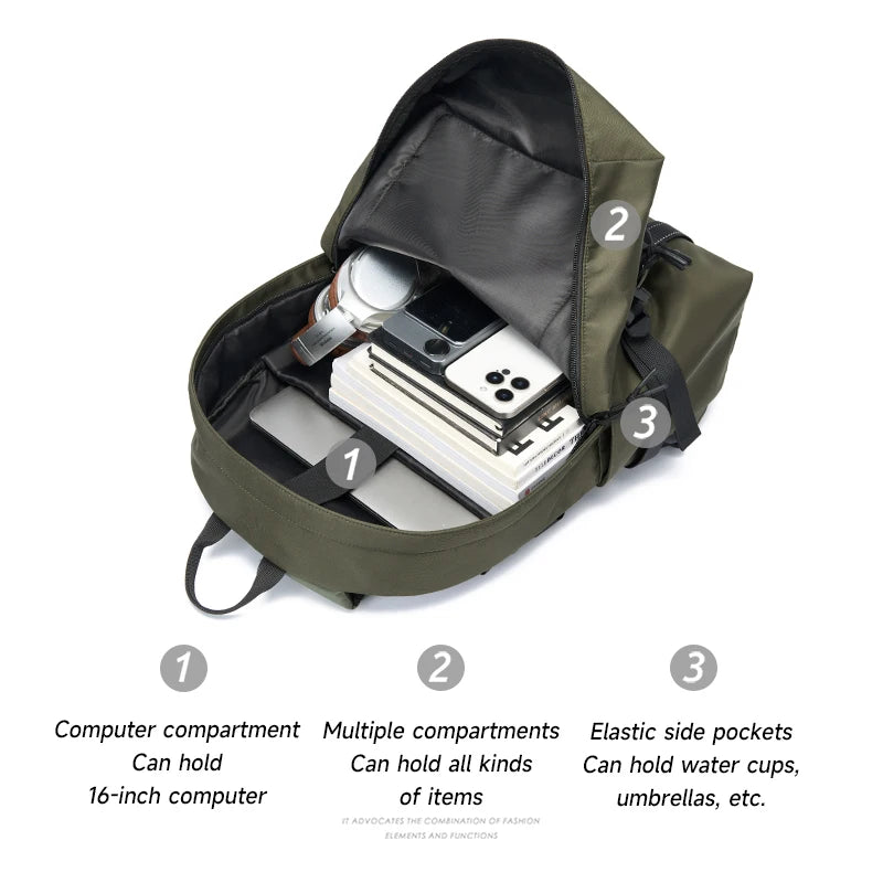 MOYYI Oxford Camping Travel Backpack Waterproof Large Outdoor Hiking Backpacks 17.3 Inch Laptop Backpack for Men