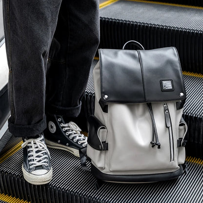Unisex PU Leather Laptop Bags for Men Travel Backpack Bags