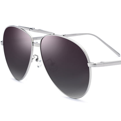 Pure Titanium Folding Aviator Sunglasses - Gradient Grey - MCROONS