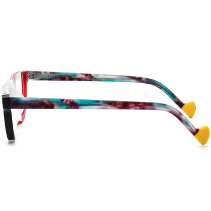 Retro Half-Round Acetate Semi-Rimless Optical Glasses Frame - MCROONS - side view