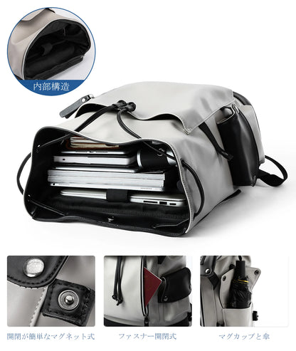 Unisex PU Leather Laptop Bags for Men Travel Backpack Bags