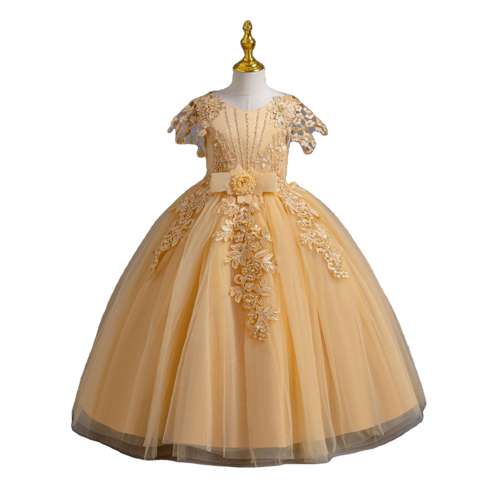 4-14 Year Old Girls' Sleeveless Princess Dress for New Year, Birthday, Wedding, Party, and Christmas