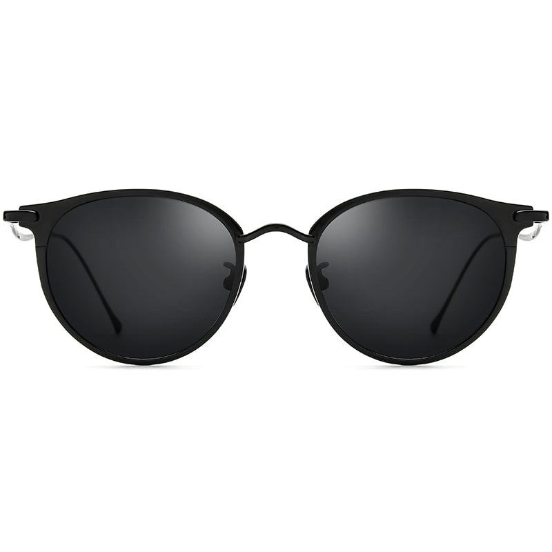 Titanium Round Polarized Sunglasses Vintage - MCROONS - front