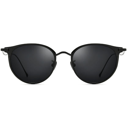 Titanium Round Polarized Sunglasses Vintage - MCROONS - front