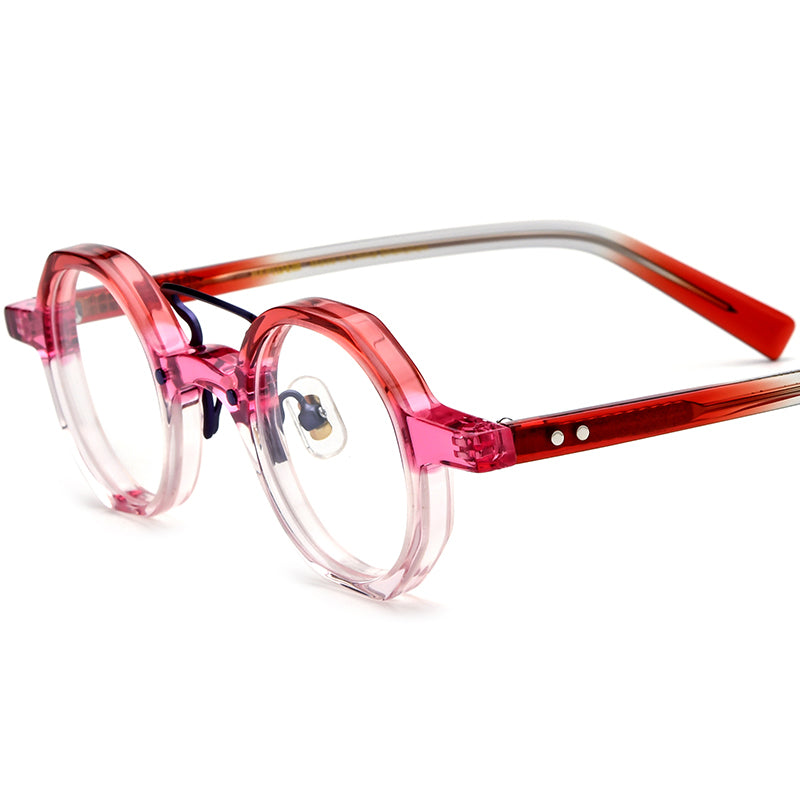 Acetate Octagon Optical Glasses Frame Designer - Purple Pink - MCROONS