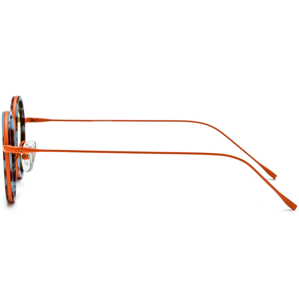 Retro Round Titanium Sunglasses - MCROONS - Side View