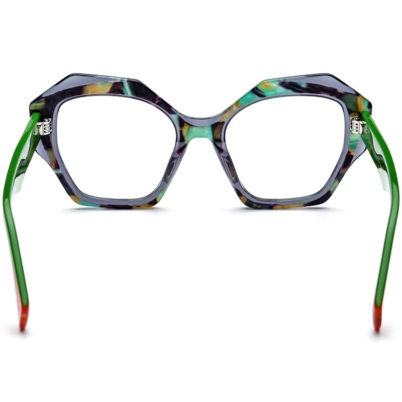Oversized Cat Eye Acetate Optical Glasses Frame - MCROONS - back view
