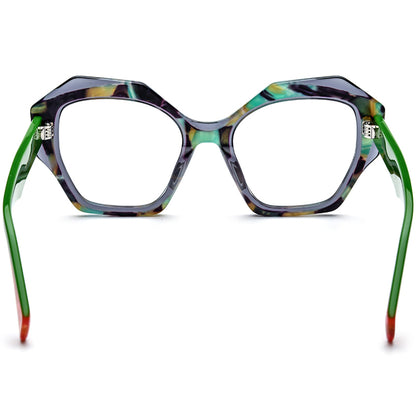 Oversized Cat Eye Acetate Optical Glasses Frame - MCROONS - back view