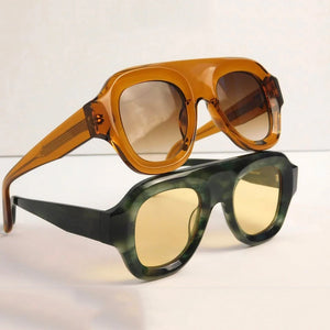 MCROONS Classic Oval acetate sunglasses with CR39 lenses, unisex design, featuring a stylish frame and tinted lenses.