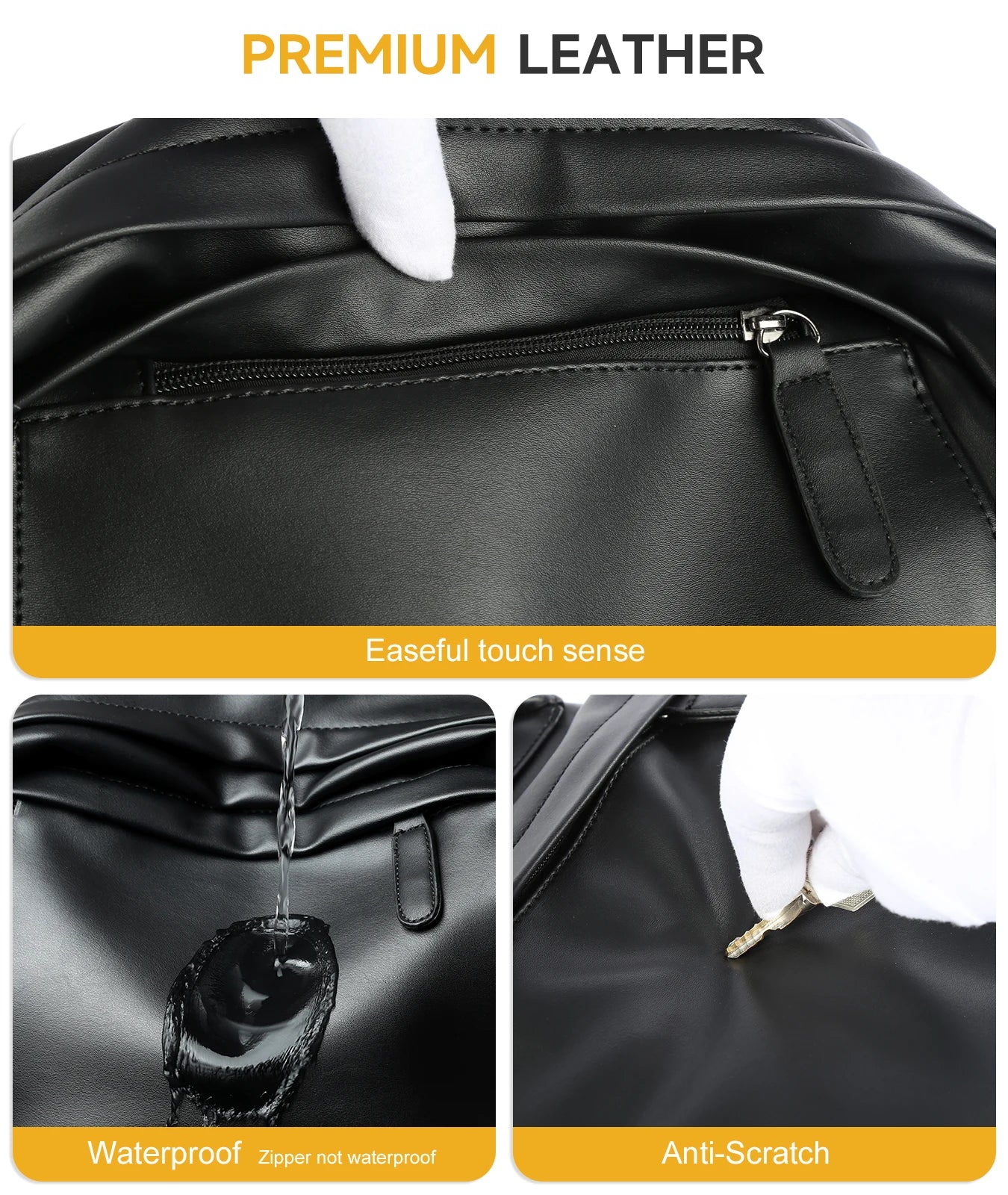 Wholesale PU Laptop Backpack Bags for Men Business Travel PU Leather Men'S Backpack