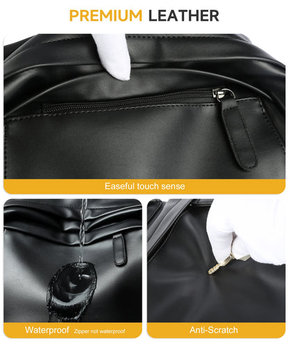 Wholesale PU Laptop Backpack Bags for Men Business Travel PU Leather Men'S Backpack