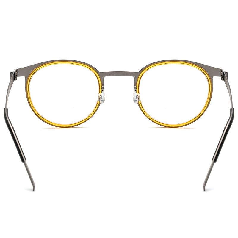 Acetate Round Optical Glasses Frame Vintage - MCROONS - back