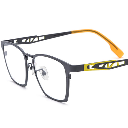 Colourful Titanium Square Optical Glasses - Grey - MCROONS