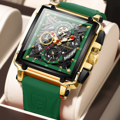 Poedagar 840 Men's Luxury Chronograph Quartz Watch – Silicone Strap, Waterproof, Luminous, Date
