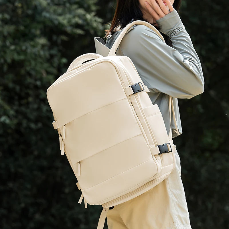 Large-Capacity Outdoor Leisure Travel Zipper Backpack Purple Women Backpack Foldable Multifunction Travel Backpack
