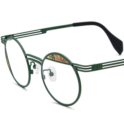 Ultralight Titanium Round Optical Glasses - Green - MCROONS