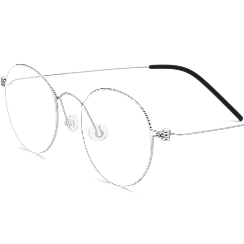 Titanium Round Optical Glasses Screwless - Silver - MCROONS