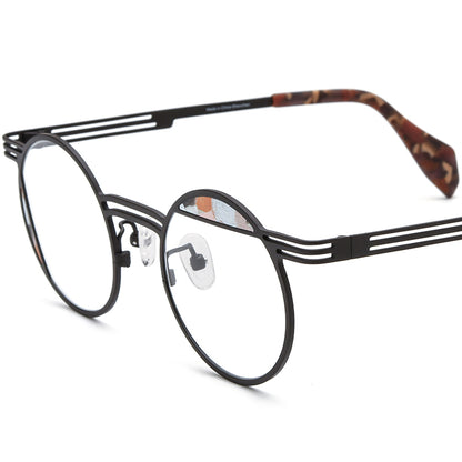 Ultralight Titanium Round Optical Glasses - Brown - MCROONS