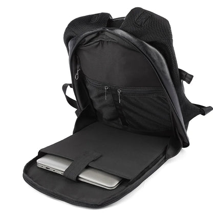 Causal Backpacks Black Waterproof Mochila anti Theft Travel Laptop PU Leather Backpack Bags for Men Business School