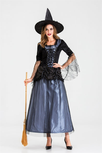 Vintage Sorceress Witch Hat & Dress detail