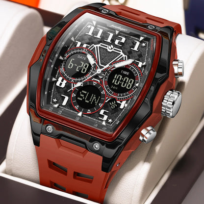 Poedagar 636 Men's Luxury Chronograph Quartz Watch – Silicone Strap, Waterproof, Luminous, Date