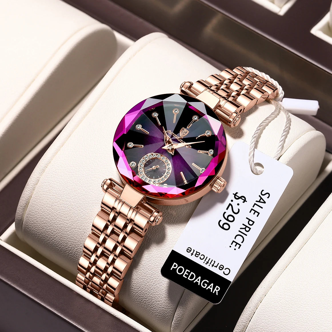 Poedagar 719 Women's Luxury Quartz Watch – Stainless Steel Band, Waterproof