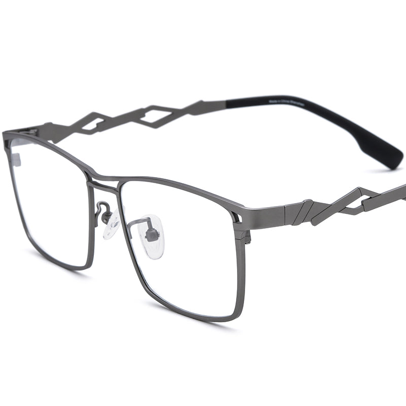 Colourful Titanium Square Optical Glasses - Gunmetal - MCROONS