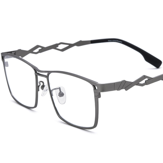 Colourful Titanium Square Optical Glasses - Gunmetal - MCROONS